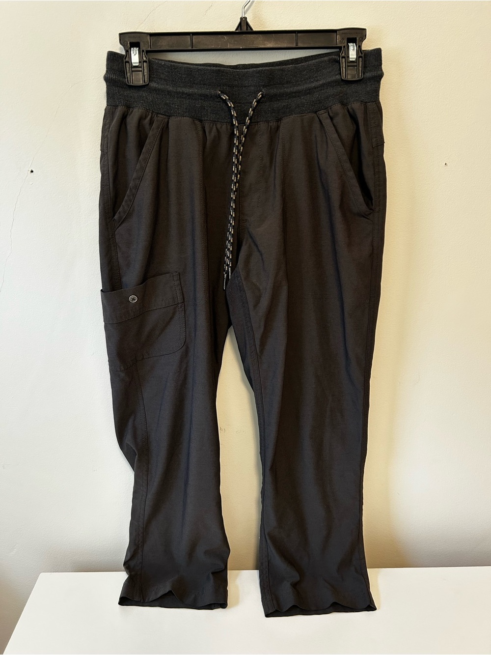 Black Drawstring Utility Capri Pants